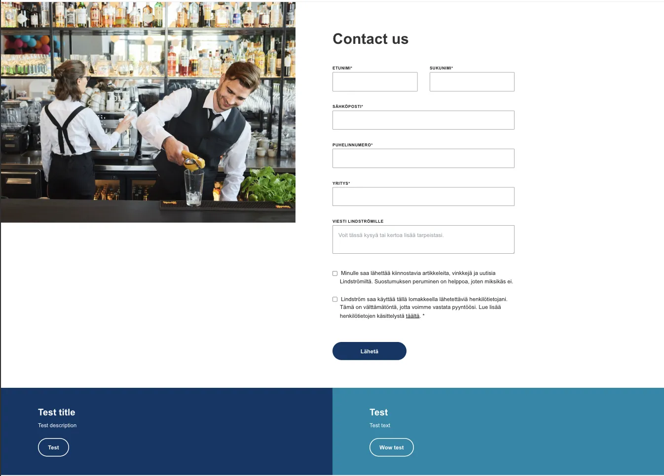 Contact us with form block