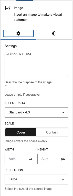 Image settings