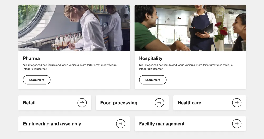 services showcase block