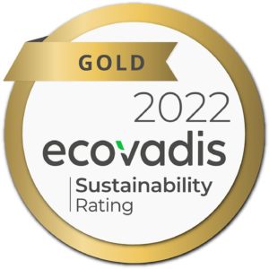 Jatkuvalle työllemme kestävän kehityksen hyväksi on nyt myönnetty kultainen EcoVadis -sertifikaatti EcoVadisin uusimmissa kestävän kehityksen luokituksissa.